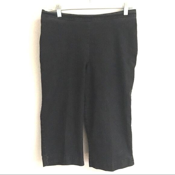 Alfred Dunner black pull-on grandma denim pants 10P - Picture 1 of 8